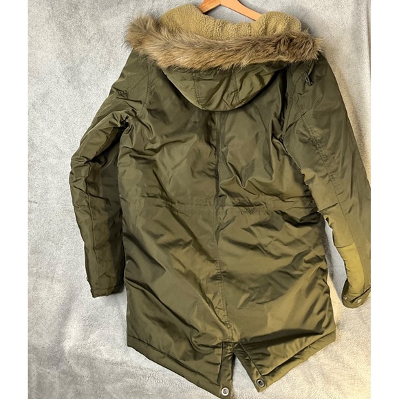 Old Navy Sherpa-Lined Parka – Olive Green Faux Fur Hood – Men's Size S - Picture 2 of 2